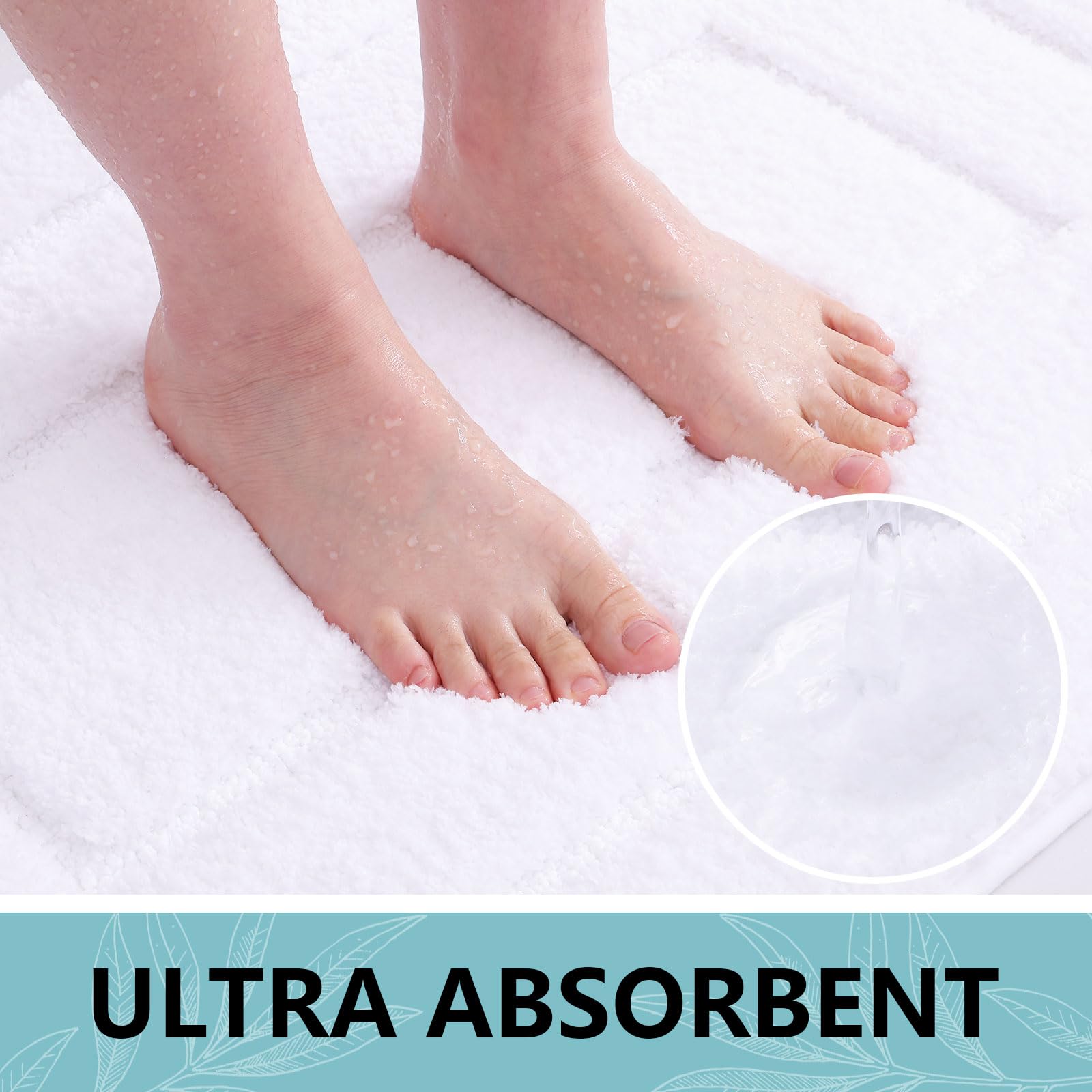 Buganda Bathroom Rugs, 24'' X 16'', Soft And Absorbent Microfiber Bath Rugs, Non-Slip Shaggy Bath Carpet, Machine Wash Dry Bath